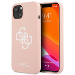 Guess Silikonhülle mit 4G-Logo für iPhone 13 / 14 / 15 – Pink