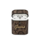 Guess GUACA2PUSNSMLBR AirPods 1/2 cover brązowy/brown Python Collection