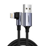 Kabel Ugreen US299 60521 kątowy Lightning / USB-A MFi 2.4A 1m - czarny