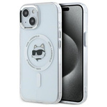 Karl Lagerfeld IML Metal Choupette Head MagSafe iPhone 15 Plus Hülle - Weiß