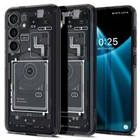 Etui Spigen Ultra Hybrid na Samsung Galaxy S24 - ciemnoszare (wzór Zero One)