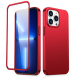 Joyroom 360 Full Case front and back cover for iPhone 13 Pro + tempered glass screen protector red (JR-BP935 red)