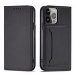 Magnet Card Case etui do iPhone 13 mini pokrowiec portfel na karty kartę podstawka czarny