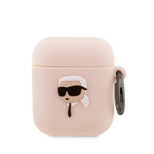 Karl Lagerfeld KLA2RUNIKP AirPods 1/2 Hülle rosa/rosa Silikon Karl Head 3D