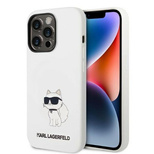 Karl Lagerfeld Choupette-Silikonhülle für iPhone 14 Pro Max – Weiß