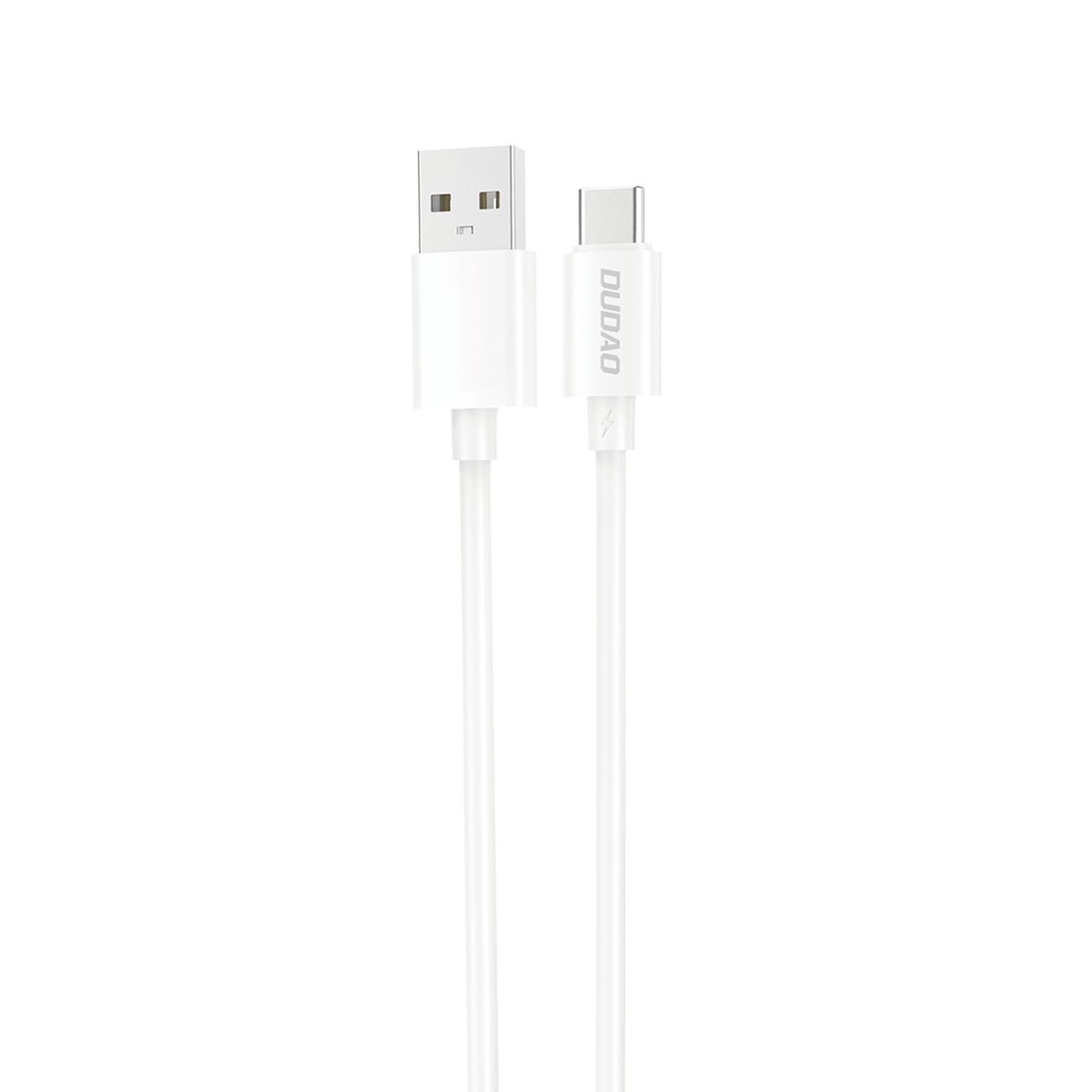 Cablu Dudao L4ST cu conectori USB-A / USB-C cu un curent de 5 A și o lungime de 1 m pe fundal alb