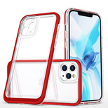 Klare 3in1 Hülle für iPhone 11 Pro Frame Cover Gel Rot