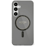 Guess Glitter Circle Classic Logo MagSafe case for Samsung Galaxy S25 black