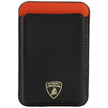 Lamborghini Urus D8 Genuine Leather MagSafe Magnetic Phone Wallet - Black and Red