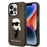 Karl Lagerfeld Ikonik Karl Hülle für iPhone 14 Pro Max – Schwarz