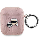 Karl Lagerfeld Monogram Karl &amp; Choupette Head case for AirPods 1 / 2 - pink