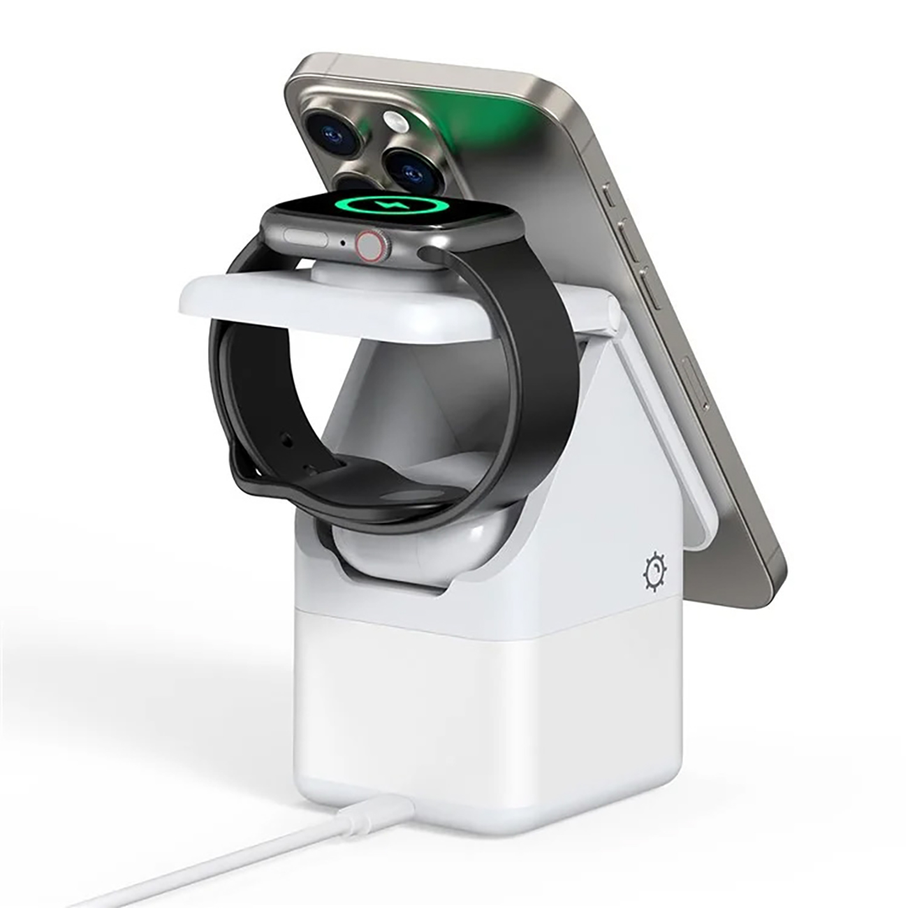 Duzzona W20 4in1 inductive charger with a power of up to 15W on a white background