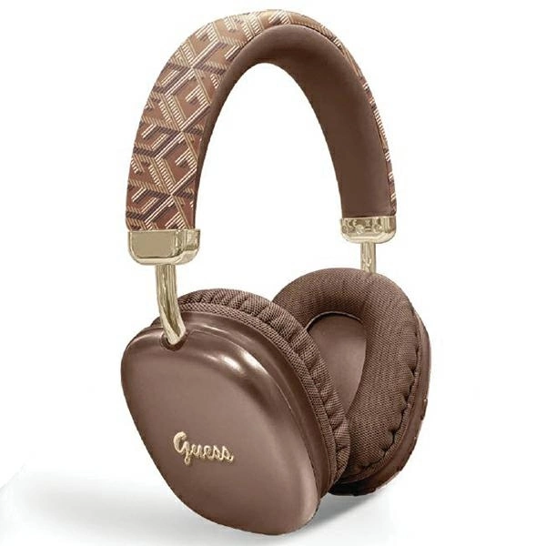 Guess GCube Metallic Script Logo Bluetooth on ear headphones brown