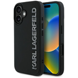 Karl Lagerfeld HC 3D Rubber Längliche Glitzer iPhone 16 Hülle - Schwarz