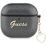 Etui Guess Metallic Script Charm na AirPods 4 - czarne