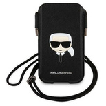 Karl Lagerfeld Torebka KLHCP12MOPHKHK 6,1" czarny/black hardcase Saffiano Ikonik Karl`s Head