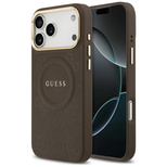 Guess Peony Hot Stamp MagSafe Case for iPhone 17 Pro Max - Brown
