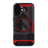 Audi IML Sport MagSafe iPhone 16 6,1&quot; schwarz/schwarzes Hardcase AUS-IMLMIP16-RSQ/D2-BK