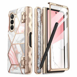 Supcase Cosmo Pen Case for Samsung Galaxy Z Fold 5 - Pink Marble