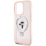 Karl Lagerfeld KLHMP15LHMRSKCP iPhone 15 Pro 6.1&quot; pink/pink hardcase Ring Stand Karl&amp;Choupette MagSafe