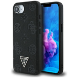 Guess Grained Hot Stamp Peony Triangle Logo MagSafe Case für iPhone 16e - Schwarz