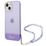 Guess Translucent Pearl Strap iPhone 14 6.1&quot; Case - Purple