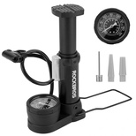 Rockbros 42610002001 floor bicycle pump with pressure gauge - black