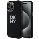 DKNY Liquid Silicone Metal Logo iPhone 15 Pro Max Case - Black