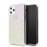 Guess, GUHCN58PCUGLGPI iPhone 11 Pro Roségold/goldrosa Hartschale mit Verlaufsglitzer