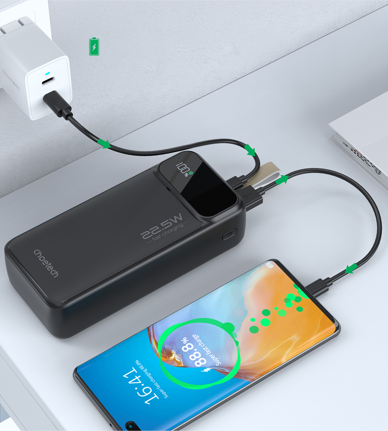 Phone charged with Choetech B730 powerbank