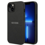 Guess Saffiano Strap Case für iPhone 14 Plus - Schwarz