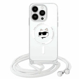 Karl Lagerfeld IML Choupette Head &amp; Cord Magsafe Case for iPhone 16 Pro Max - Clear