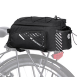 Wozinsky Fahrrad-Gepäckträgertasche mit Schultergurt, 9 l (Regenschutz inklusive), Schwarz (WBB22BK)