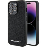 Karl Lagerfeld Gestepptes K-Muster iPhone 15 Pro Hülle - Schwarz