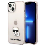 Karl Lagerfeld Transparent Choupette Body Case for iPhone 14 Plus / 15 Plus 6.7&quot; - Pink