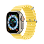 Dux Ducis Strap Watch Strap 9 / 8 / 7 / 6 / 5 / 4 / 3 / 2 / SE (41 / 40 / 38mm) Silicone Band Bracelet Yellow (OceanWave Version)