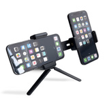 Dual adjustable smartphone holder with tripod black (E-type live dual camera)