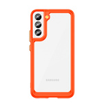 Outer Space Case Cover für Samsung Galaxy S22 + (S22 Plus) Hardcover mit Gelrahmen Rot