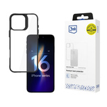 3mk Satin Armor Case+ Hülle für iPhone 16 Pro Max – transparent mit schwarzem Rahmen