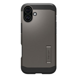 Spigen Tough Armor MagSafe case with stand for iPhone 16 - gunmetal