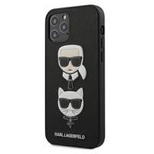 Karl Lagerfeld KLHCP12MSAKICKCBK iPhone 12/12 Pro 6.1&quot; black/black hardcase Saffiano Ikonik Karl&amp;Choupette Head