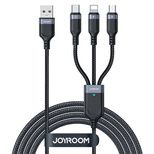 Joyroom Multi-Use Series S-A18 3in1 USB-A - Lightning / USB-C / micro USB cable 0.3m - black