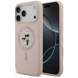 Karl Lagerfeld Silicone Karl&amp;Choupette Ring MagSafe Case for iPhone 17 Pro Max - Pink