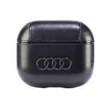 Audi Lederhülle mit großem Logo für AirPods 3 – Schwarz