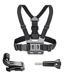 Adjustable sports camera harness - black