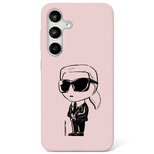 Karl Lagerfeld Silikon Graffiti Ikonik gedrucktes Logo MagSafe Samsung Galaxy S25 Hülle rosa