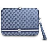 DKNY Sleeve Laptoptasche mit Karomuster und bedruckten Streifen, 14 Zoll, Blau