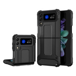 Hybrid Armor Case Tough Rugged Cover für Samsung Galaxy Z Flip 3 schwarz