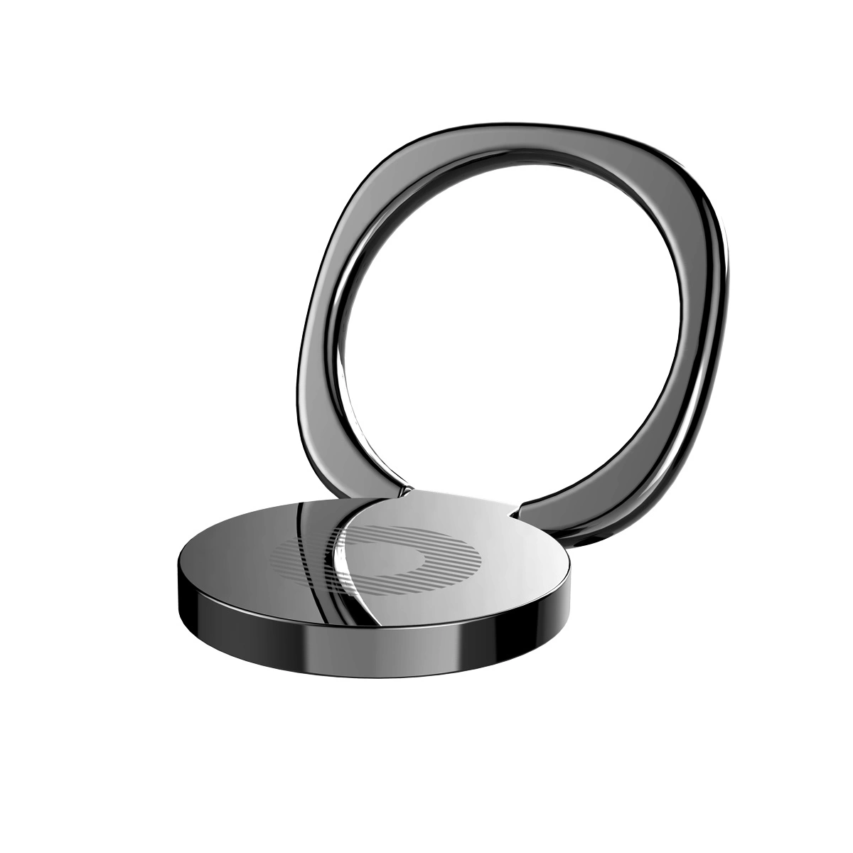 Black Baseus Privity Ring holder with stand function on a white background