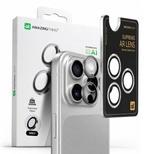 AmazingThing AR Aluminum 3 Lens Glass with Camera Lens Frame for iPhone 16 Pro / 16 Pro Max - Gray